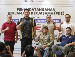 Menpora Dito Ariotedjo Menyaksikan Penandatanganan Perjanjian Kerja Sama Antara Kemenpora Dengan National Paralympic Committee (NPC) Indonesia