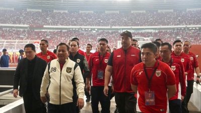 Menpora Dampingi Presiden Prabowo Saksikan Kemenangan Tipis Indonesia atas Bahrain